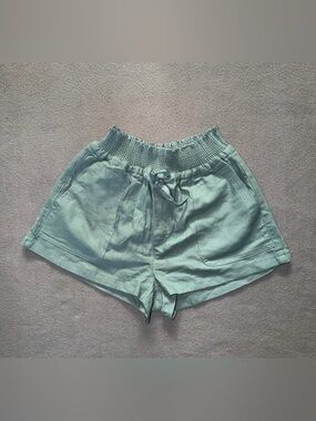 Love Tree Light Teal High-Waist Smocked Waistband Shorts Size S NWT